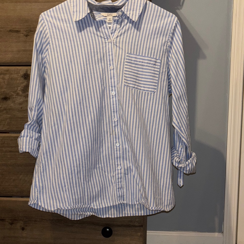 Croft & Barrow Light Blue and White Striped Shirt